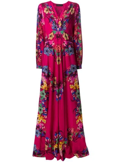 Etro Tropical Floral-print Silk Dress In Pink