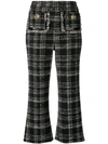 ELISABETTA FRANCHI CHECKED PRINT CROPPED TROUSERS