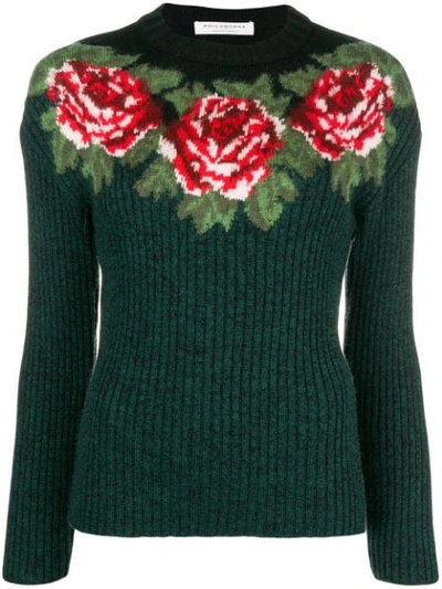 Philosophy Di Lorenzo Serafini Rose Intarsia Jumper - Green