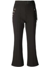 ELISABETTA FRANCHI CROPPED FLARED TROUSERS