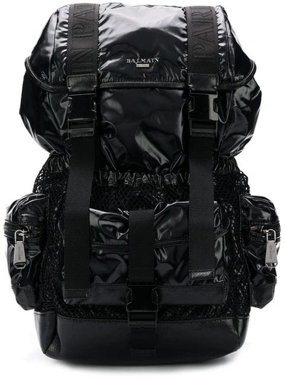 Balmain Utility Pocket Backpack In Black