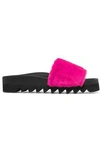 JOSHUA SANDERS JOSHUA*S WOMAN FUXIA FAUX FUR SLIDES BRIGHT PINK,3074457345619076998