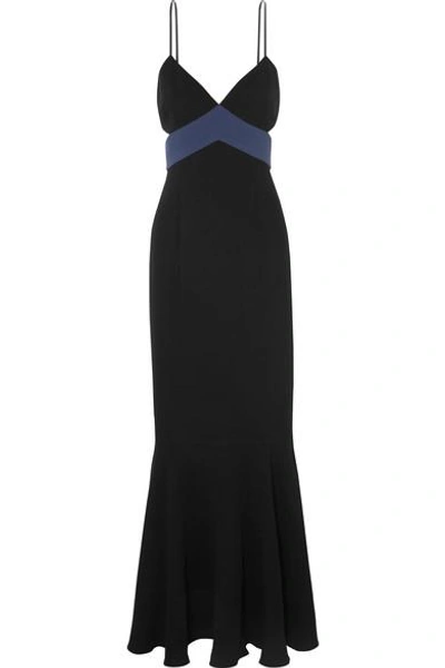 Rachel Zoe Marissa Cutout Two-tone Crepe Gown In Black Prism