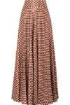 DIANE VON FURSTENBERG POLKA-DOT SILK-SATIN MAXI SKIRT