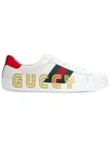 Gucci Ace Sneaker With Guccy Print In 9090 Gr.whi