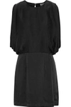 OPENING CEREMONY OPEN-BACK DRAPED WASHED-SILK MINI DRESS,3074457345619234252