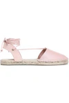 AUSTRALIA LUXE COLLECTIVE AUSTRALIA LUXE COLLECTIVE WOMAN LACE-UP LEATHER AND CANVAS ESPADRILLES BABY PINK,3074457345618829836