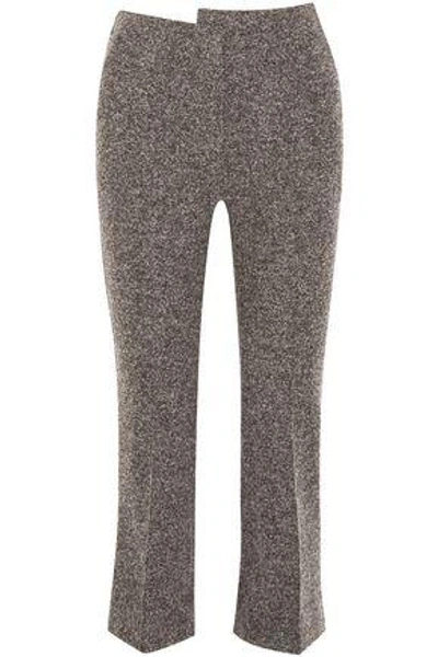 Atlein Woman Cropped Wool-blend Tweed Bootcut Trousers Anthracite
