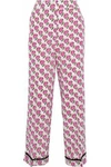 PRADA PRADA WOMAN CROPPED PRINTED SILK CREPE DE CHINE STRAIGHT-LEG PANTS FUCHSIA,3074457345619061268