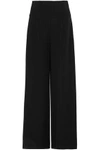 ADEAM ADEAM WOMAN LACE-UP WASHED-CREPE WIDE-LEG trousers BLACK,3074457345618916266