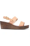 ANCIENT GREEK SANDALS WOMAN CLIO LEATHER WEDGE SANDALS SAND,US 1016843419652292