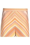 VALENTINO VALENTINO WOMAN PRITNED WOOL-BLEND SHORTS PEACH,3074457345618749891