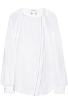 GIVENCHY WOMAN ZIP-DETAILED SILK TOP OFF-WHITE,US 1874378722913721