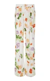 VERANDAH FLORAL TAFFETA WIDE LEG TROUSERS,AC141