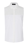 PAULE KA SLEEVELESS BRODERIE ANGLAISE BLOUSE,106C08