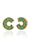 THE LAST LINE EMERALD SPIRAL TWIST EARRINGS,SSE004A