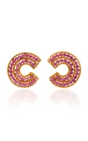 THE LAST LINE PINK SAPPHIRE SPIRAL TWIST EARRINGS,SSE004C