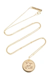 ZOË CHICCO 14K Gold Small Engraved Mantra Necklace,SMN/S1/B20