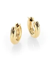 ROBERTO COIN WOMEN'S 18K YELLOW GOLD HUGGIE HOOP EARRINGS/0.5",455129910523
