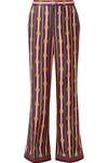 GUCCI PRINTED SILK-TWILL WIDE-LEG trousers