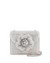 Oscar De La Renta Tro Crystal-embellished Leather Shoulder Bag In Silver