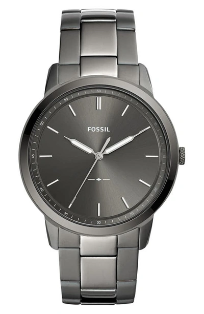 Fossil Men's The Minimalist Black Stainless Steel Bracelet Watch 44mm Fs5308
