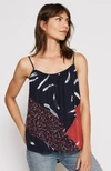 Joie Leniline Silk High-low Tank Top In Multi