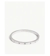 Kate Spade Set In Stone Rhodium-plated Hinged Bangle In Clear/silver (r)