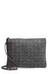 Mcm Crossbody Pouch In Visetos Original In Phantom Grey