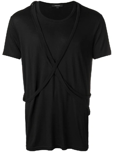 Unconditional Cross Strap T-shirt In Black