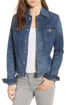 Ag Robyn Button-front Denim Trucker Jacket, Medium Blue In Indigo Karma