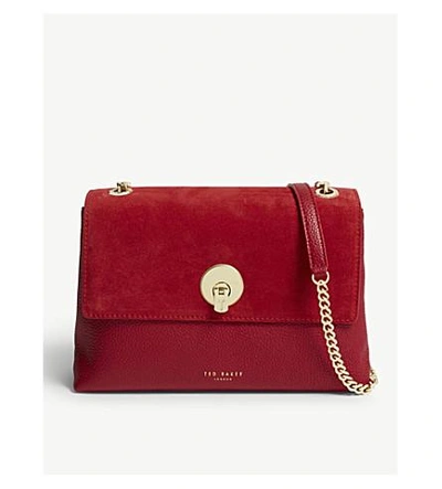 Ted Baker Sorikai Leather Cross-body Bag In Red