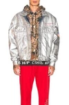 Heron Preston Nasa Denim Jacket In Metallics In Metallics