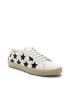 Saint Laurent Court Classic Sl/06 California Leather Sneakers In Optic White & Black & Silver