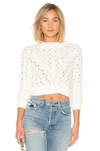 LPA LPA CROPPED CABLE SWEATER IN IVORY.,LPAR-WK32