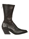Givenchy Slant-heel Leather Boots In Black