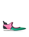 EMILIO PUCCI COLOR BLOCK LEATHER FLAT BALLERINAS,10667500