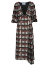 Prada Lipstick Print Twill Dress In Black