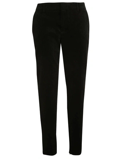 Saint Laurent Wool Gabardine Skinny Pants In Noir