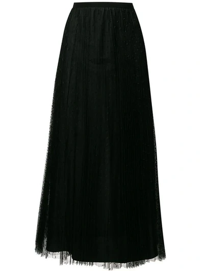 Red Valentino Tulle Maxi Skirt In Nero