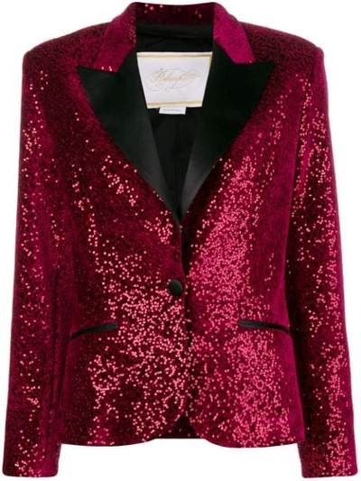 Redemption Cropped Sequin Blazer In Pink