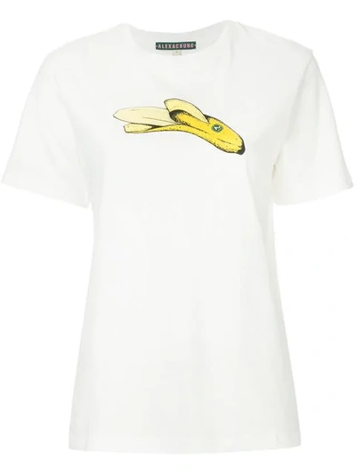 Alexa Chung Alexachung Ivory Banana Boxy T-shirt In White