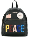 LOVE MOSCHINO LOVE MOSCHINO PATCHES BACKPACK - BLACK