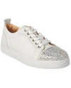 CHRISTIAN LOUBOUTIN JUNIOR STRASS EMBELLISHED LEATHER SNEAKER,0603784487144