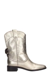 SEE BY CHLOÉ LAMINATED SILVER CALF LEATHER ANKLE BOOTS,10667952