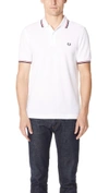 Fred Perry Tipped M12 Polo Shirt In White