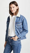 Levi's Blue Ex-boyfriend Sherpa Trucker Denim Jacket In Addicted To Love