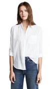Rails Charli Button Down Shirt In White Shadow Stripe