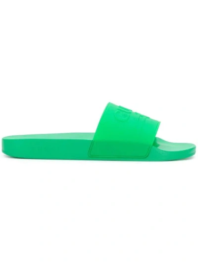 Gucci Logo-embossed Rubber Slides - Bright Green