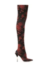 DOLCE & GABBANA ROSE-JACQUARD OVER-THE-KNEE BOOTS